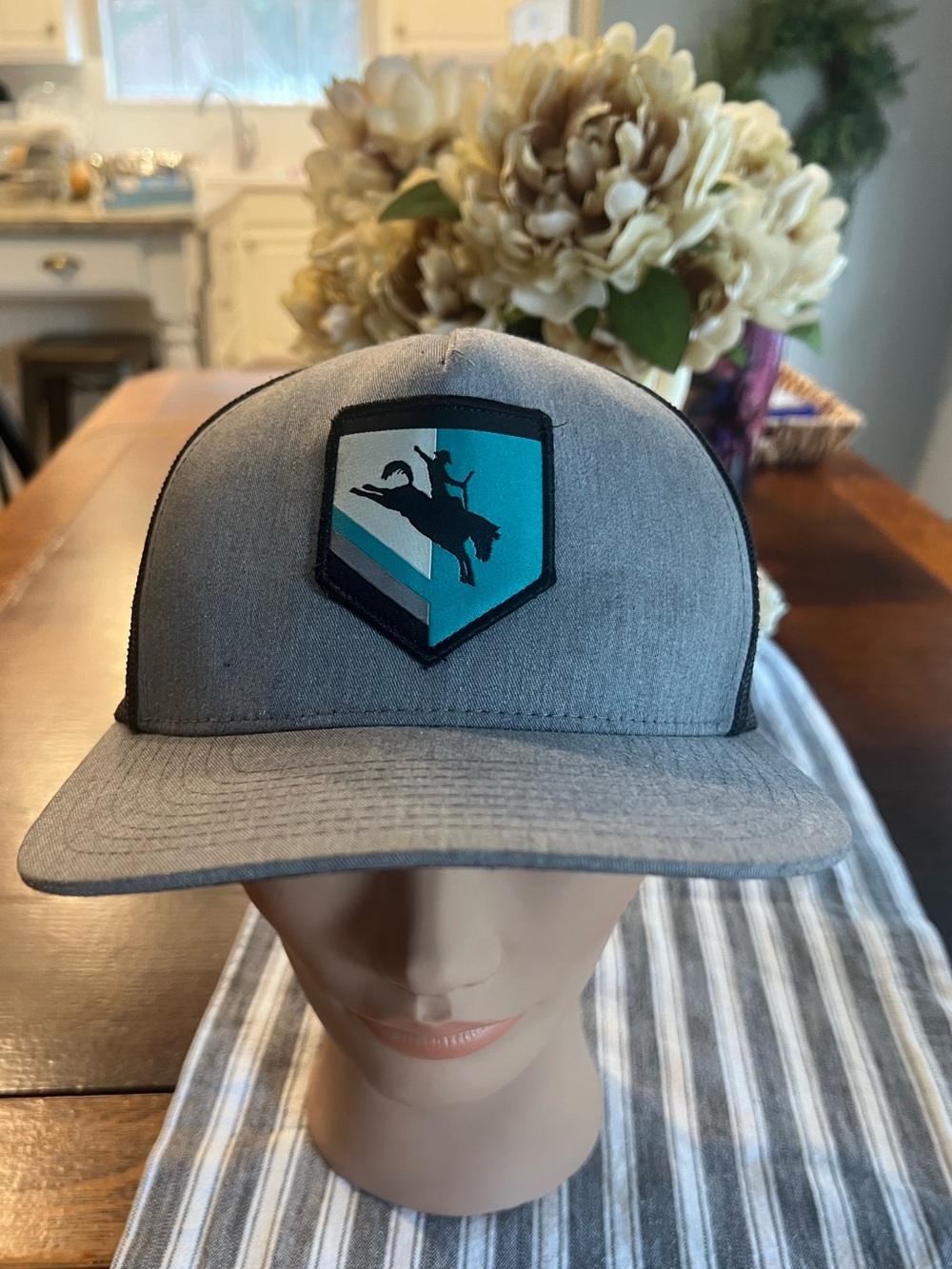 Hooey Tibbs Roughy Grey & Black 5-Panel Trucker Hat